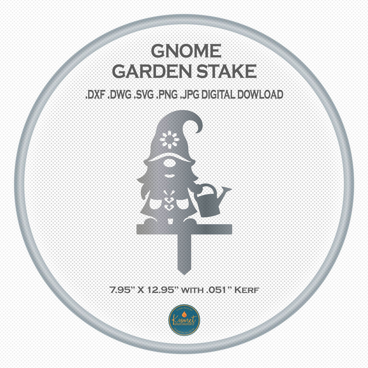 Apron Gnome Watering Can Garden Stake DXF/SVG design preview with file details (photo 4)