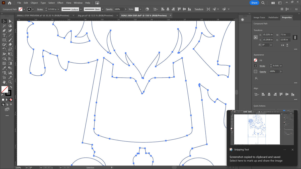 Gnome with Flower and Trowel Garden Stake vector paths in design software (photo 8)