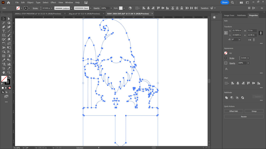 Shovel Gnome Garden Stake vector paths in design software (photo 6)