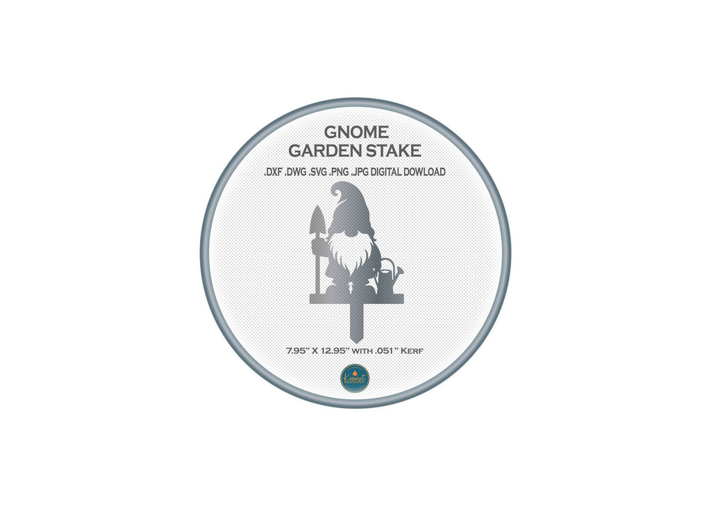 Shovel Gnome Garden Stake DXF/SVG design preview with file details