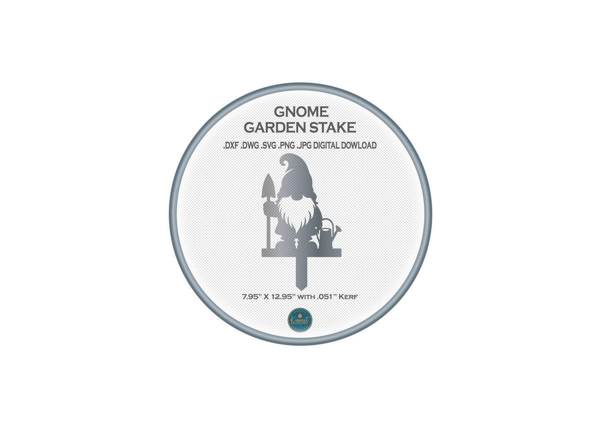 Shovel Gnome Garden Stake DXF/SVG design preview with file details