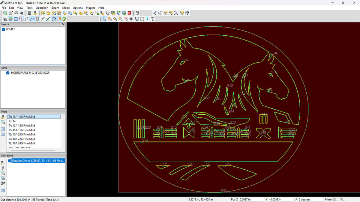 Two Horses Farm Monogram vector paths in design software (photo 8)