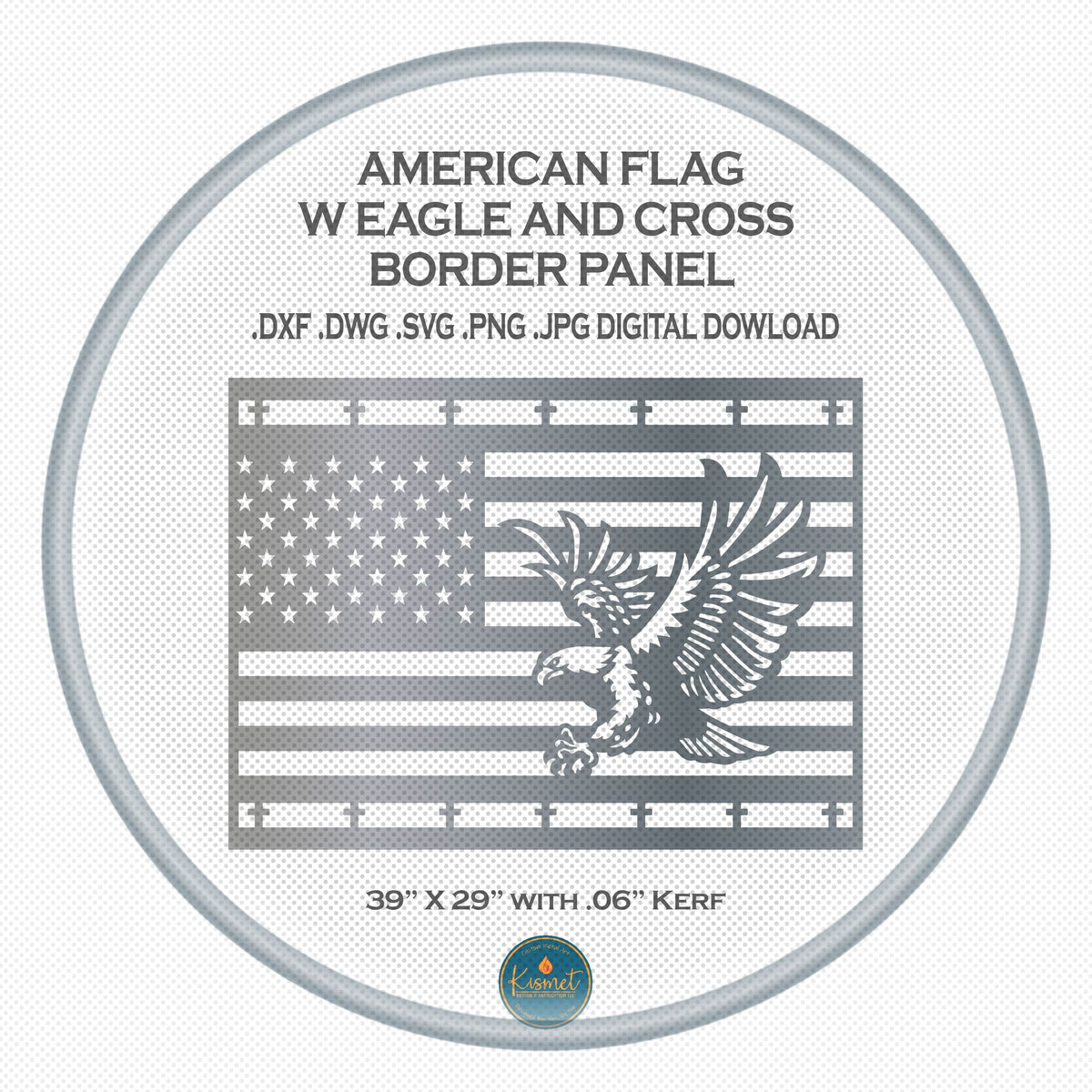 American Flag Eagle Railing Panel DXF/SVG design preview with file details