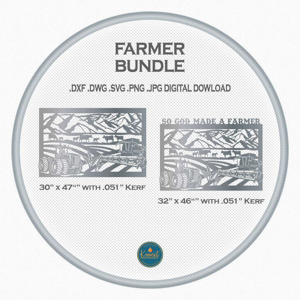Rectangle Farm Scenes, Set of 2 DXF/SVG design preview with file details (photo 2)