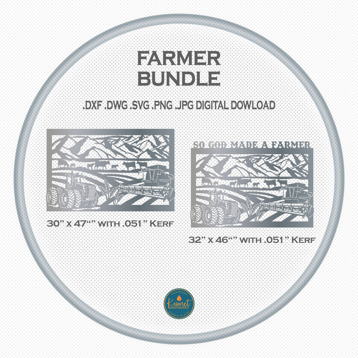 Rectangle Farm Scenes, Set of 2 DXF/SVG design preview with file details (photo 2)