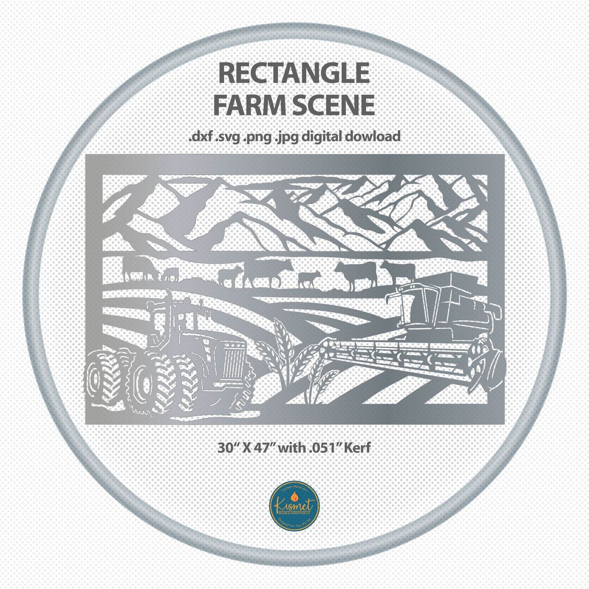 Rectangle Farm Scenes, Set of 2 DXF/SVG design preview with file details (photo 3)