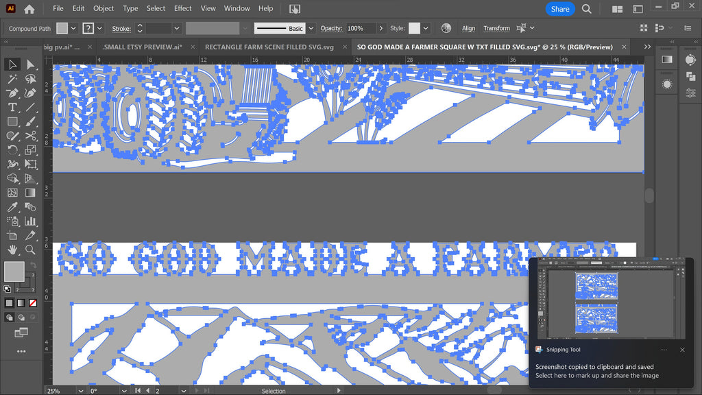 Rectangle Farm Scenes, Set of 2 vector paths in design software (photo 6)