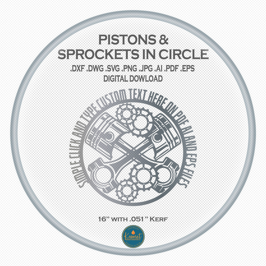 Pistons and Sprockets Circle DXF/SVG design preview with file details (photo 3)