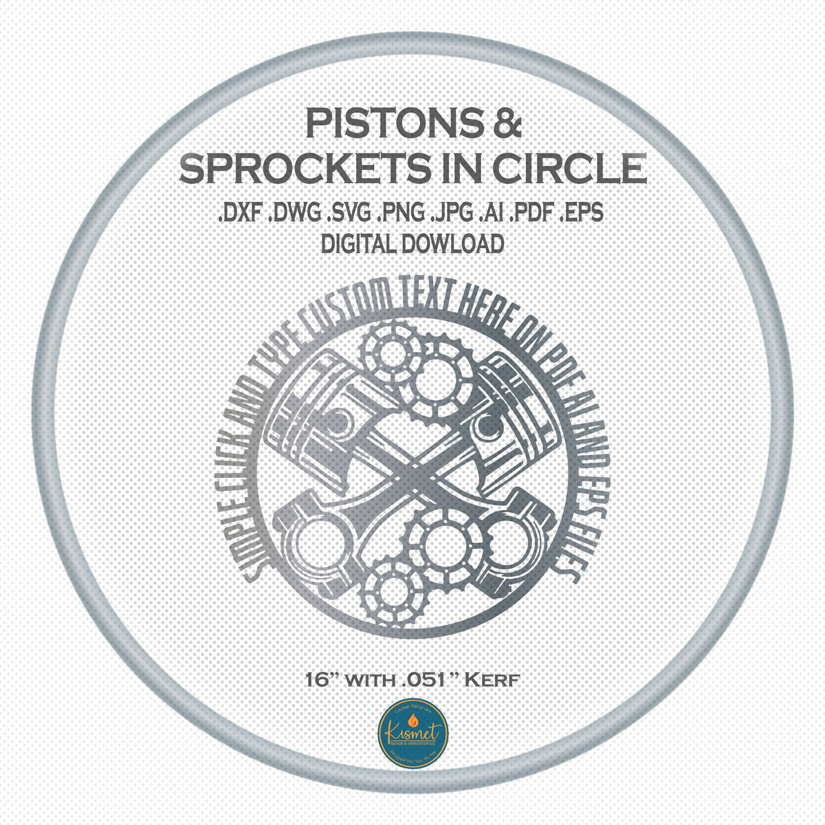 Pistons and Sprockets Circle DXF/SVG design preview with file details (photo 3)