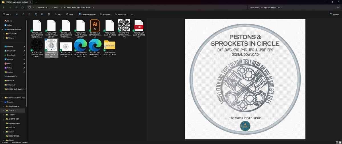 Pistons and Sprockets Circle vector paths in design software (photo 4)