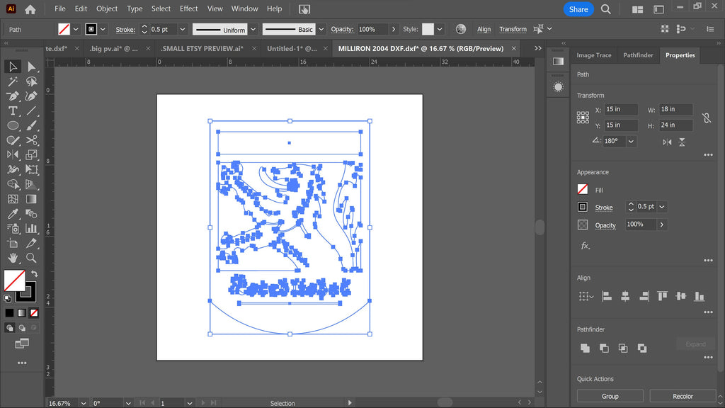 Lion Family Crest Monogram vector paths in design software (photo 5)