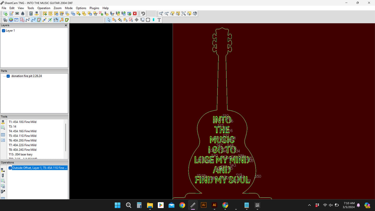 Into the Music Guitar Wall Art vector paths in design software (photo 9)