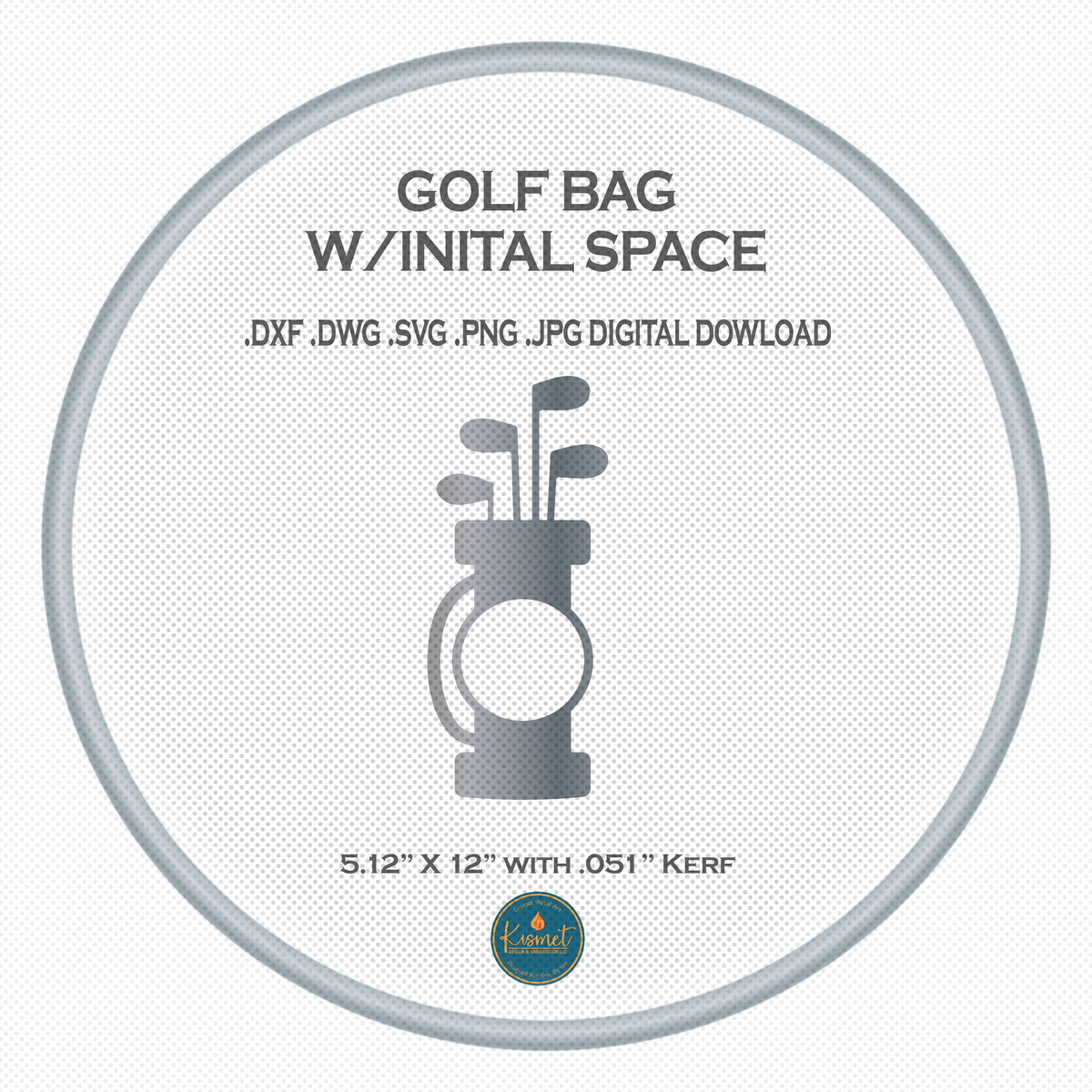 Golf Bag Monogram Sign DXF/SVG design preview with file details (photo 2)