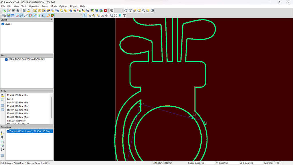Golf Bag Monogram Sign vector paths in design software (photo 7)