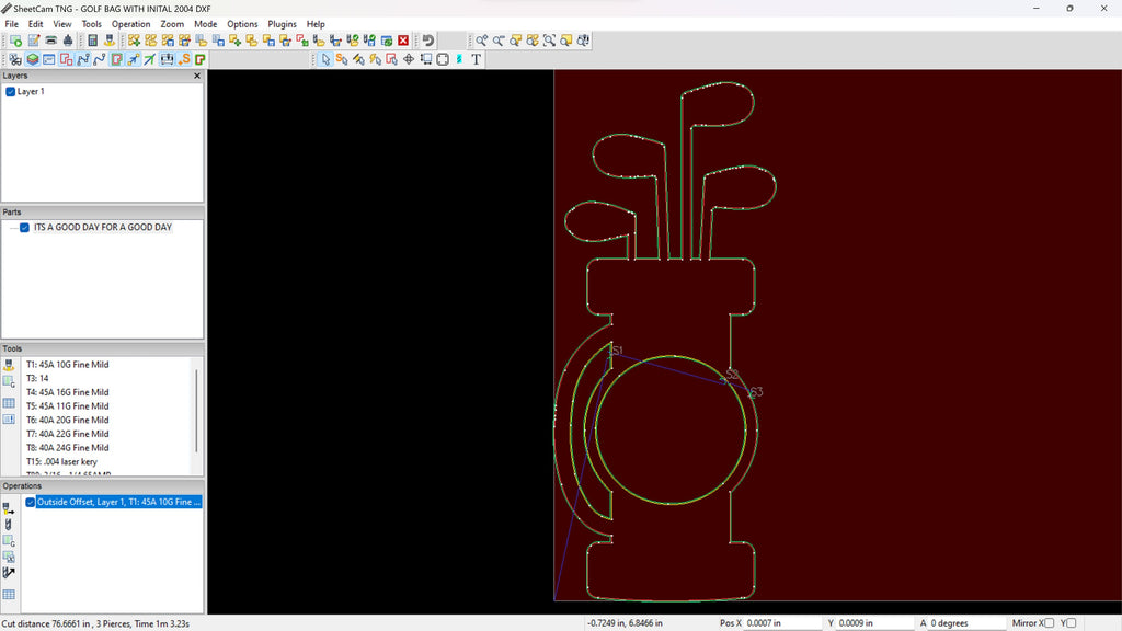 Golf Bag Monogram Sign vector paths in design software (photo 8)