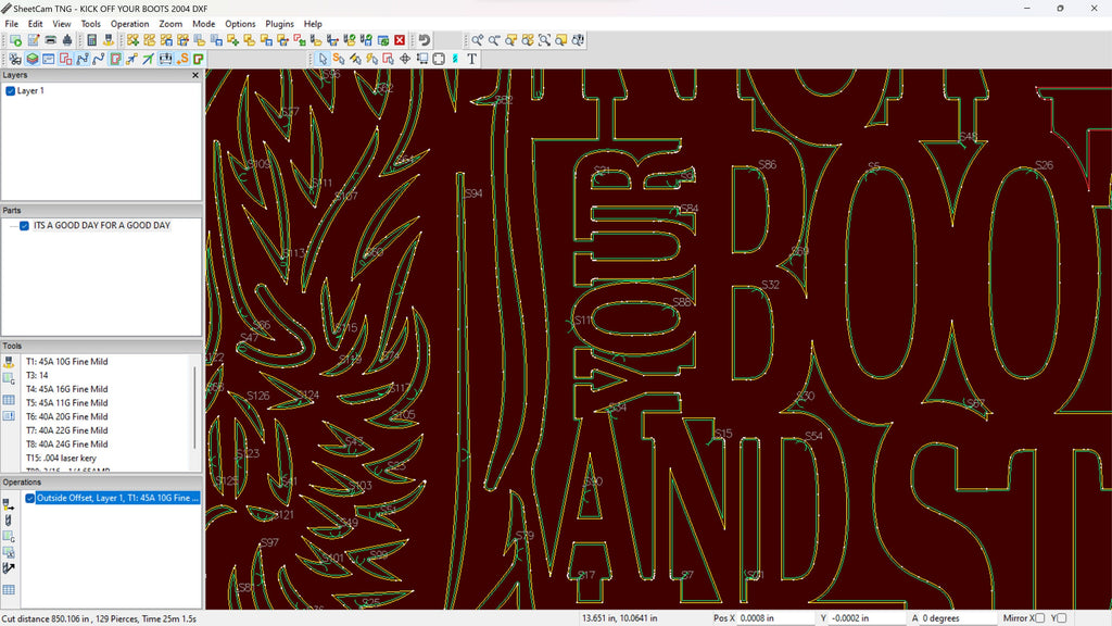 Kick Off Your Boots Western Sign vector paths in design software (photo 9)