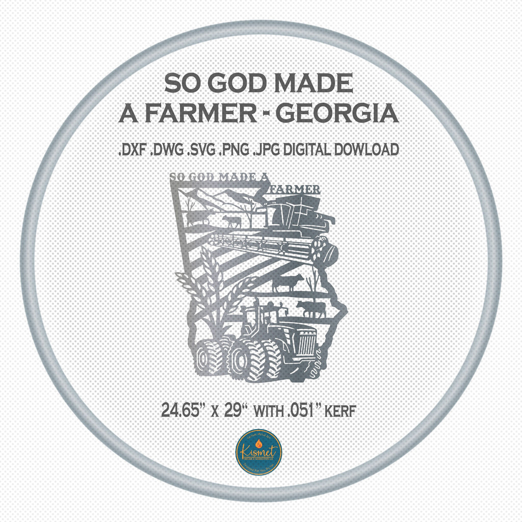 Georgia So God Made a Farmer Sign DXF/SVG design preview with file details (photo 3)