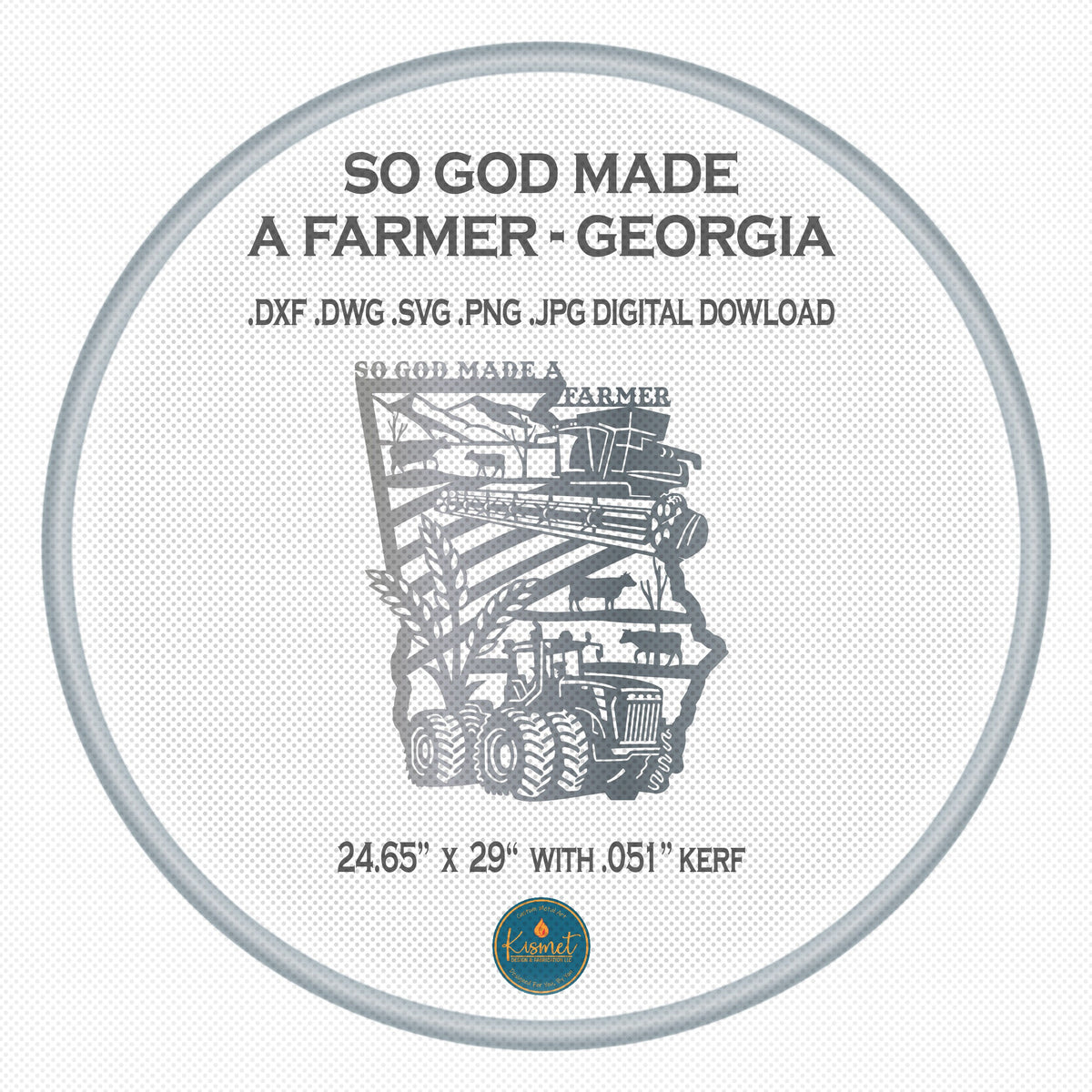 Georgia So God Made a Farmer Sign DXF/SVG design preview with file details (photo 3)