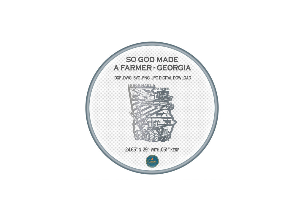 Georgia So God Made a Farmer Sign DXF/SVG design preview with file details