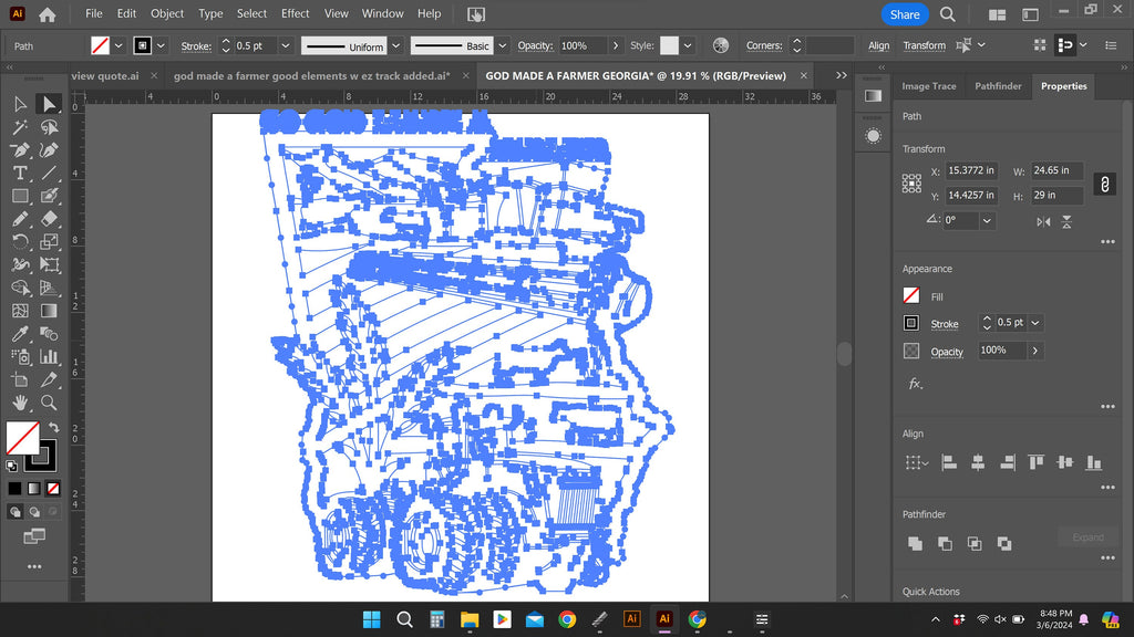 Georgia So God Made a Farmer Sign vector paths in design software (photo 4)