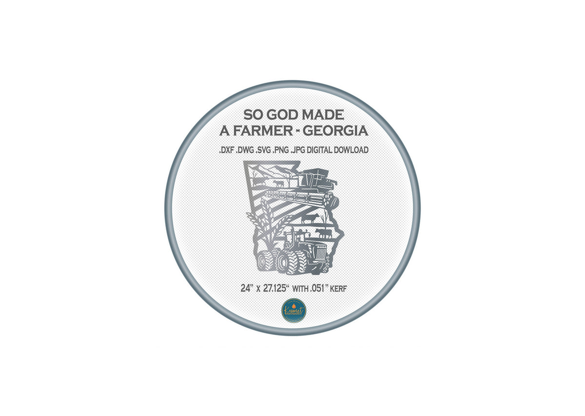 Georgia Farm Scene Sign, No Lettering DXF/SVG design preview with file details