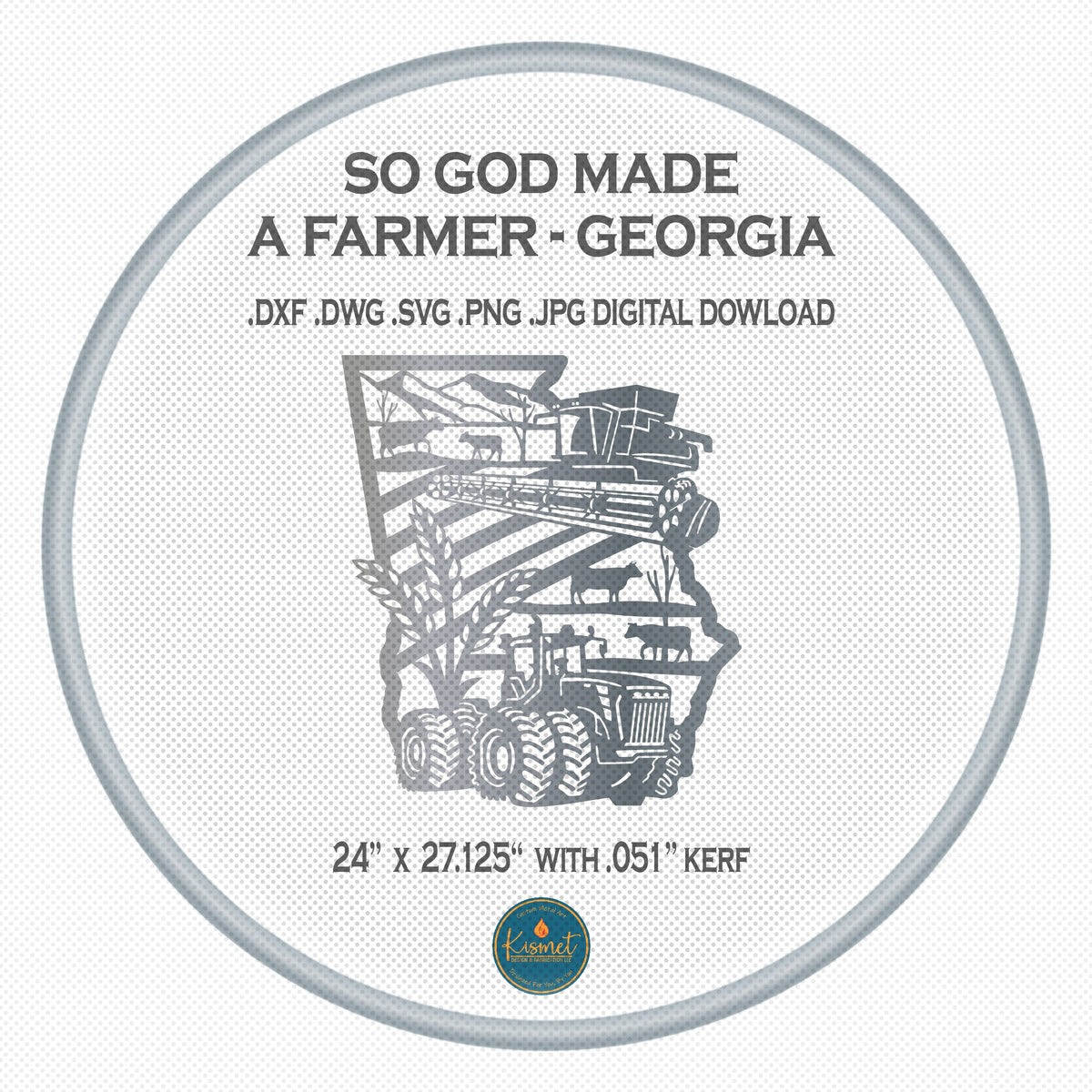 Georgia Farm Scene Sign, No Lettering DXF/SVG design preview with file details (photo 2)