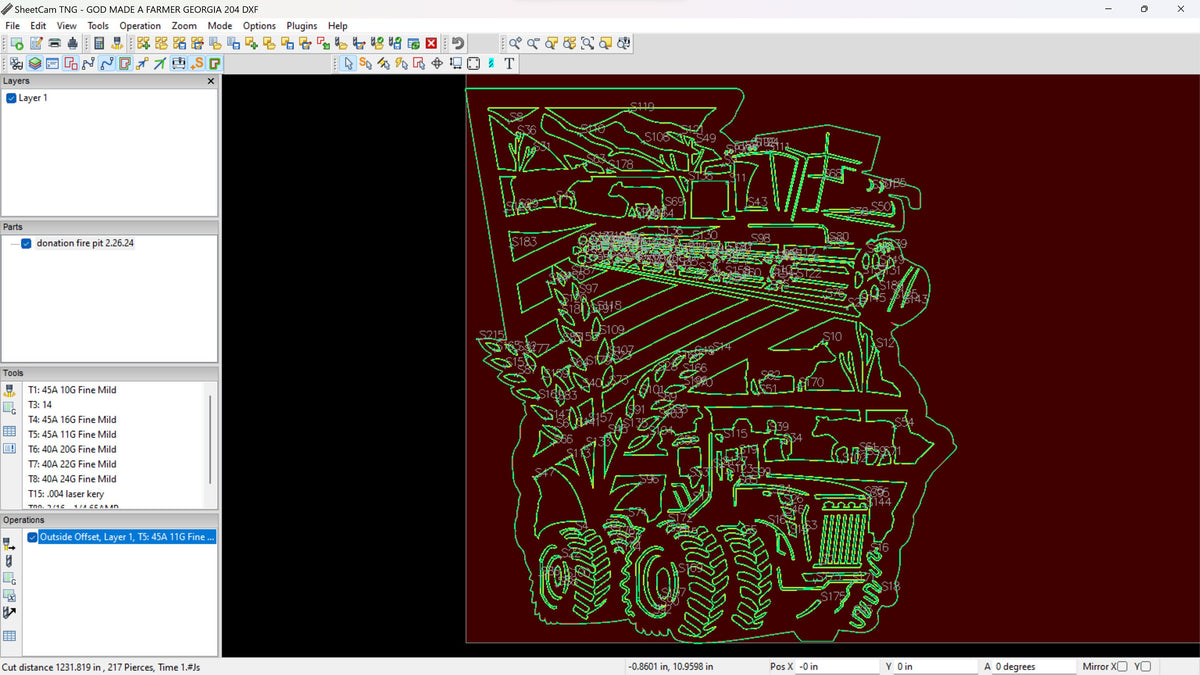Georgia Farm Scene Sign, No Lettering vector paths in design software (photo 8)