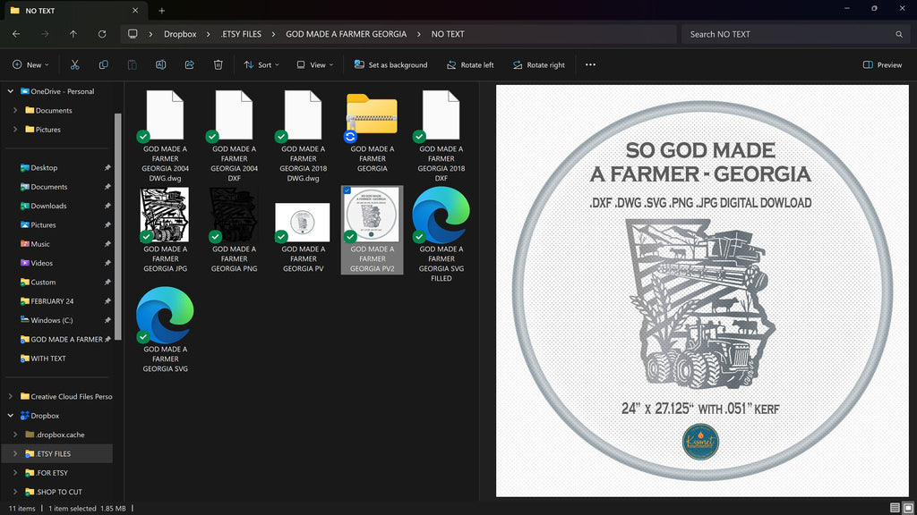 Georgia Farm Scene Sign, No Lettering vector paths in design software