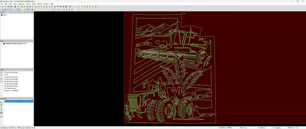 Utah Farm Scene Sign, No Lettering vector paths in design software (photo 5)