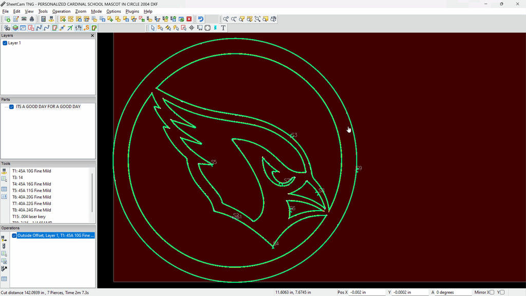 Cardinal Mascot School Sign vector paths in design software (photo 8)