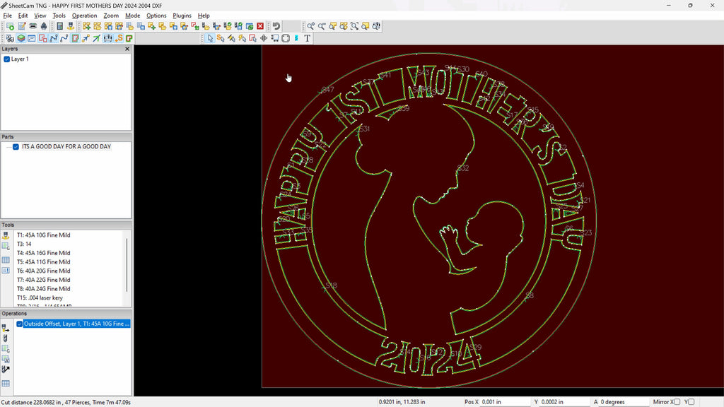 First Mother's Day 2024 Sign vector paths in design software (photo 7)