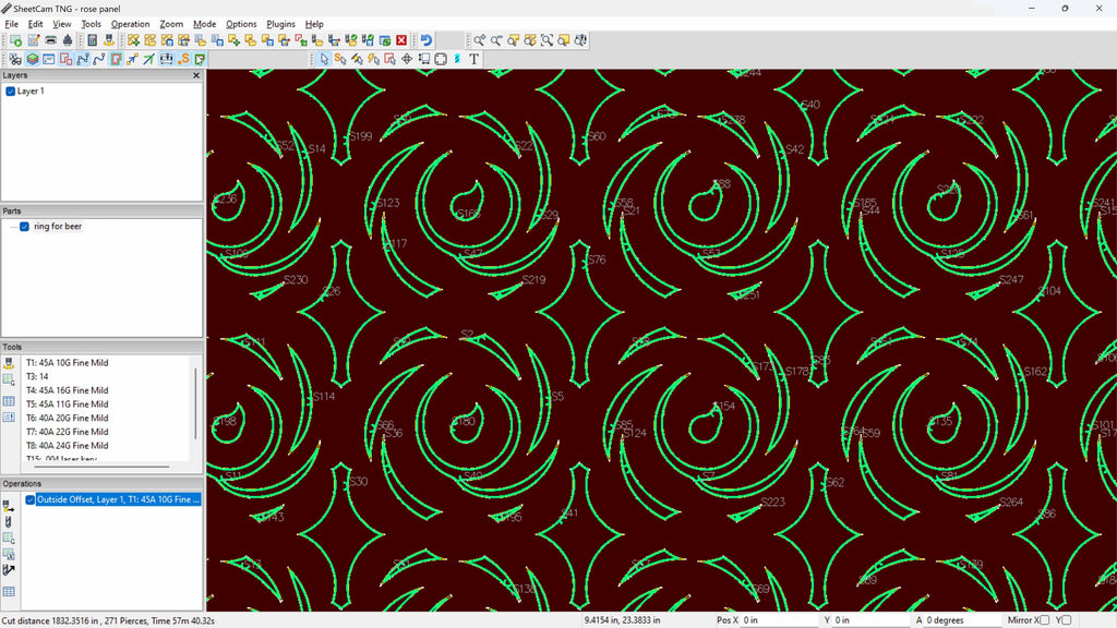 Rose Pattern Railing Panel vector paths in design software (photo 6)