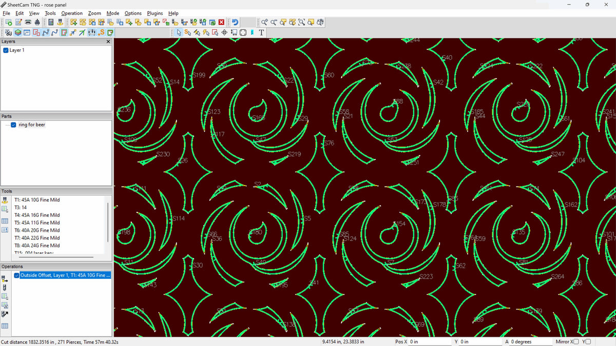 Rose Pattern Railing Panel vector paths in design software (photo 6)