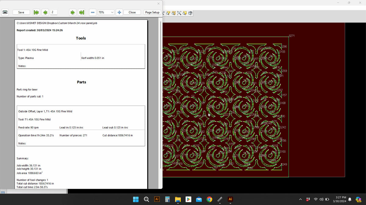 Rose Pattern Railing Panel vector paths in design software (photo 5)
