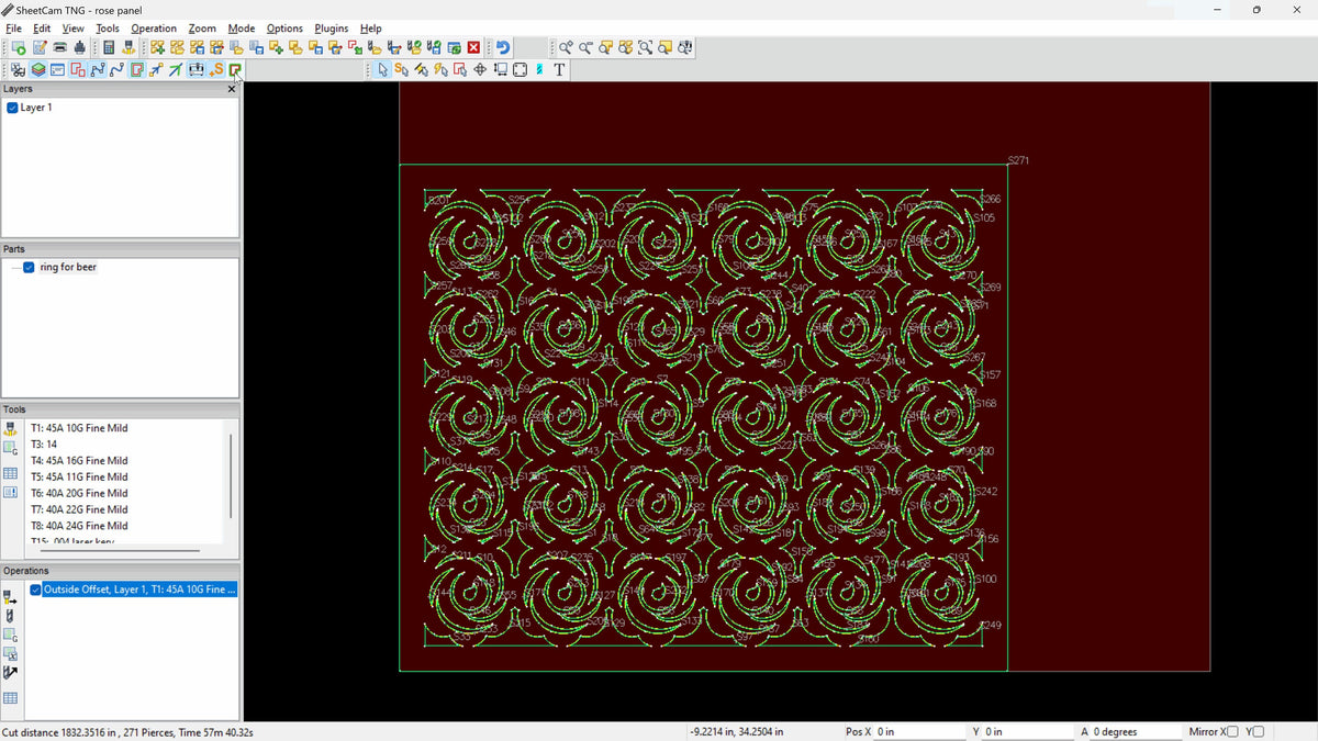 Rose Pattern Railing Panel vector paths in design software (photo 8)