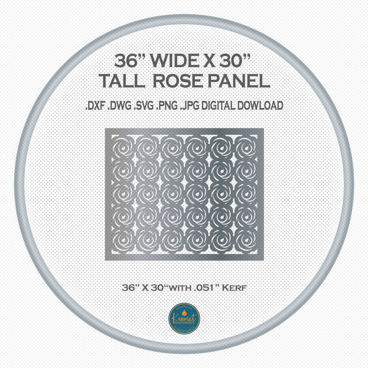Rose Pattern Railing Panel DXF/SVG design preview with file details (photo 3)