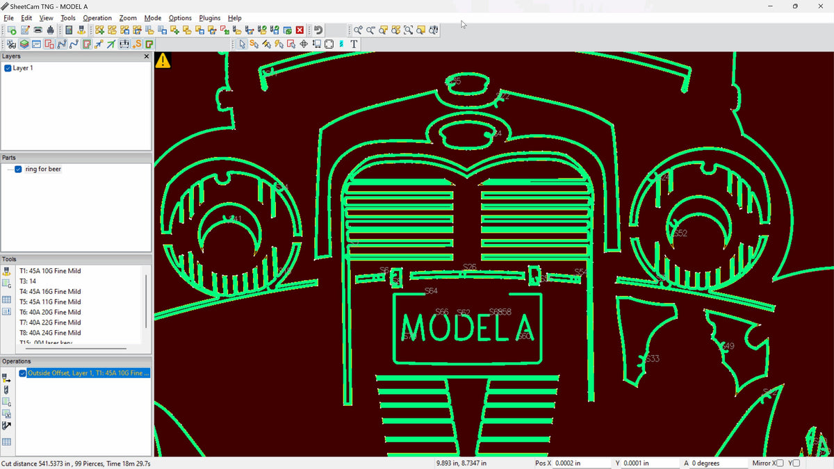 Model A Vintage Car Sign vector paths in design software (photo 5)