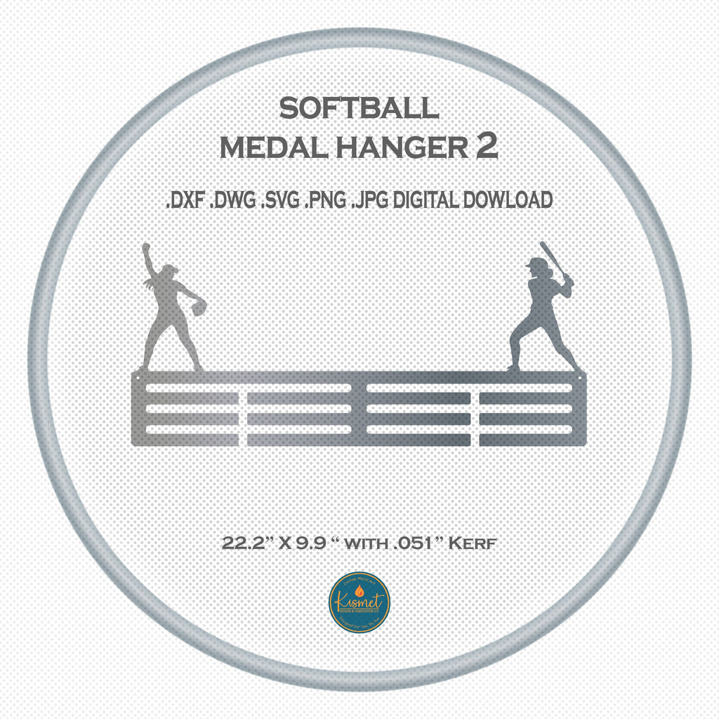 Softball Medal Hanger DXF/SVG design preview with file details (photo 2)