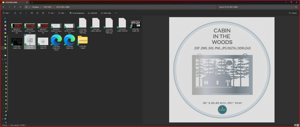 Cabin in the Woods Sign vector paths in design software