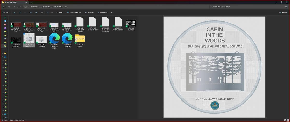 Cabin in the Woods Sign vector paths in design software