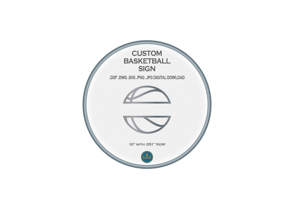 Personalized Basketball Sign DXF/SVG design preview with file details