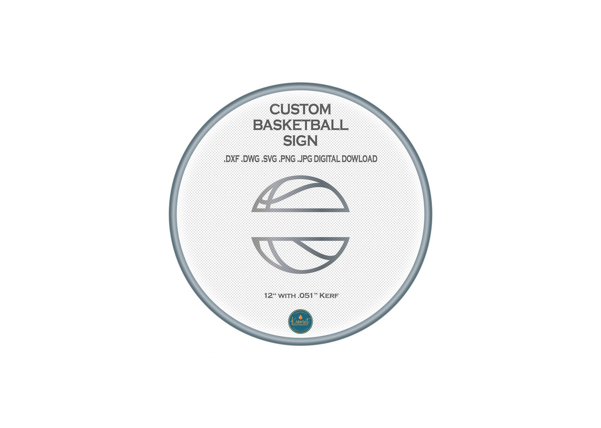 Personalized Basketball Sign DXF/SVG design preview with file details