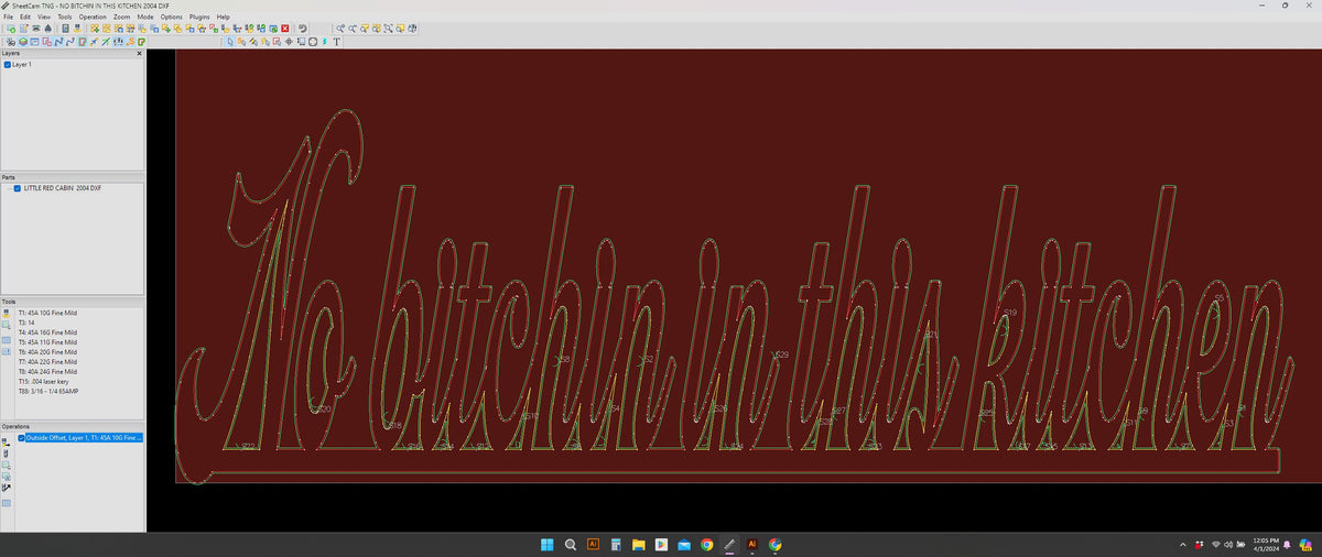 No Bitchin' in This Kitchen vector paths in design software (photo 7)
