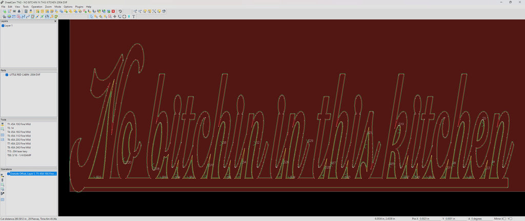 No Bitchin' in This Kitchen vector paths in design software (photo 8)