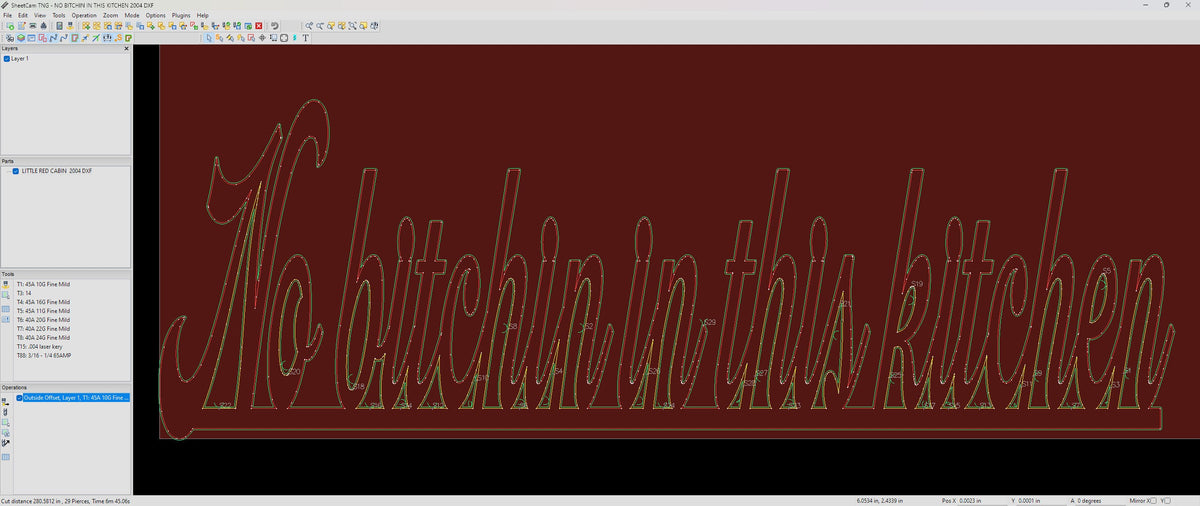 No Bitchin' in This Kitchen vector paths in design software (photo 8)