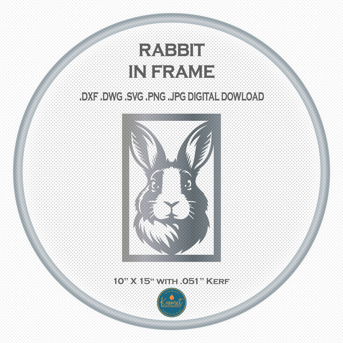 Rabbit Portrait Frame DXF/SVG design preview with file details (photo 3)