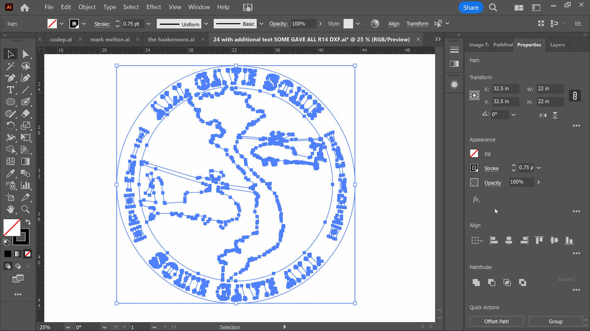 Vietnam Some Gave All Memorial vector paths in design software (photo 6)