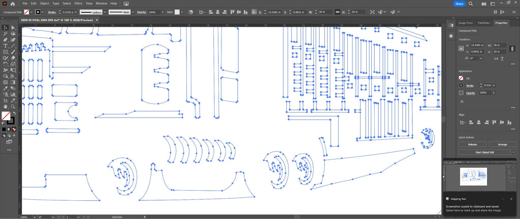Semi Truck Oval Sign vector paths in design software (photo 6)