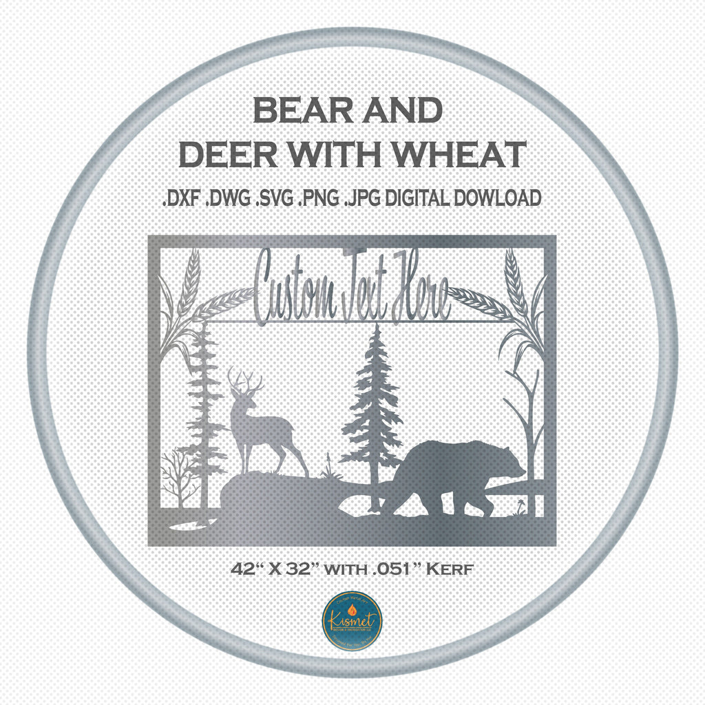 Bear Deer Wheat Farm Panel DXF/SVG design preview with file details (photo 4)