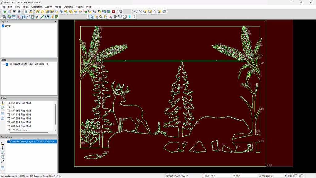 Bear Deer Wheat Farm Panel vector paths in design software